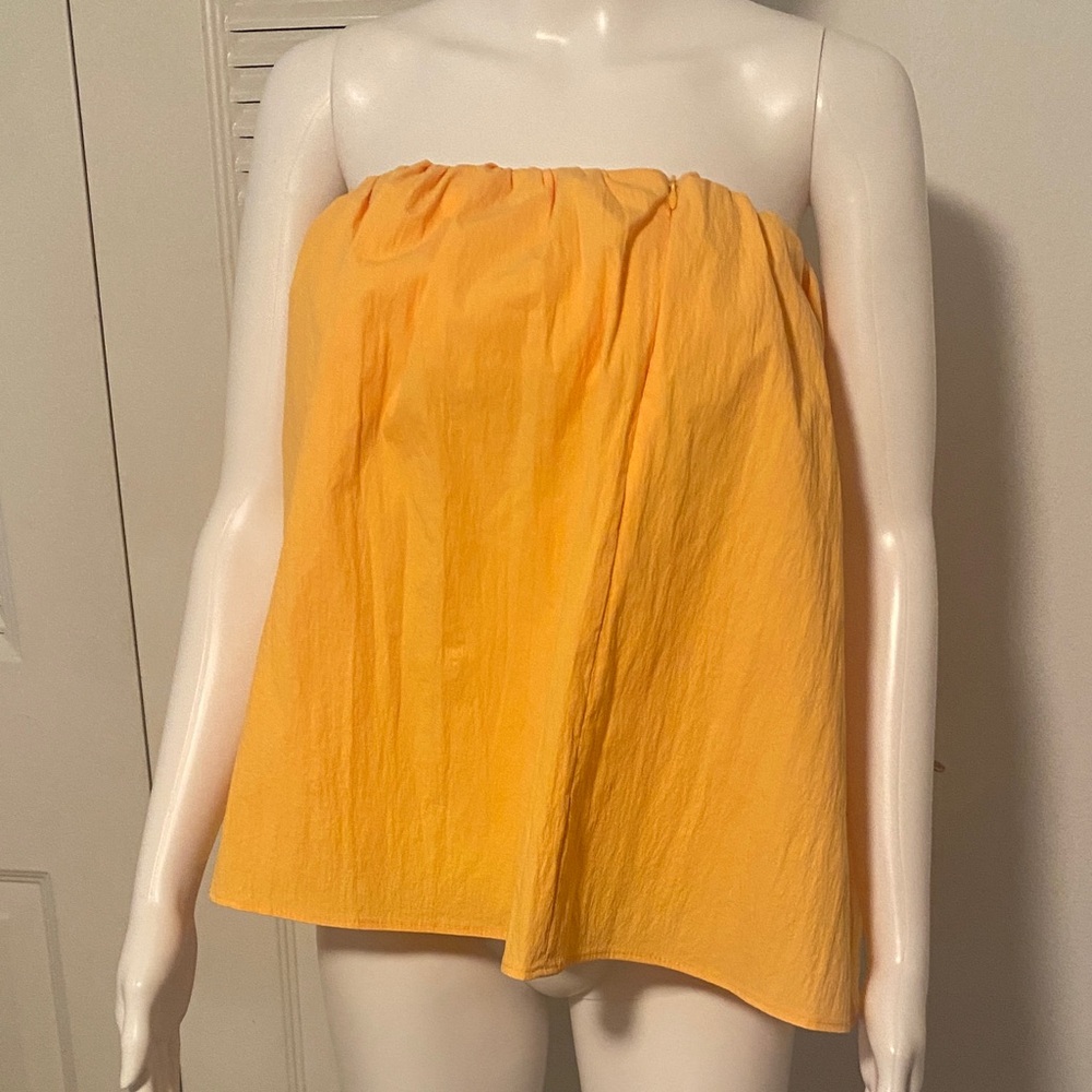Zara Yellow Strapless Top